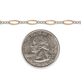 Gold filled and silver chain with a quarter dollar coin on a white background